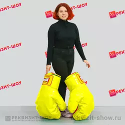 Перчатки желто-красные