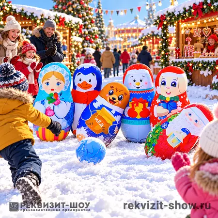 боулинг новогодний яркий